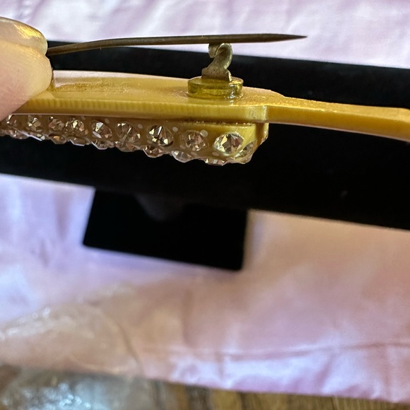 Celluloid brooches with rhinestones 3” - Picture 4 of 7